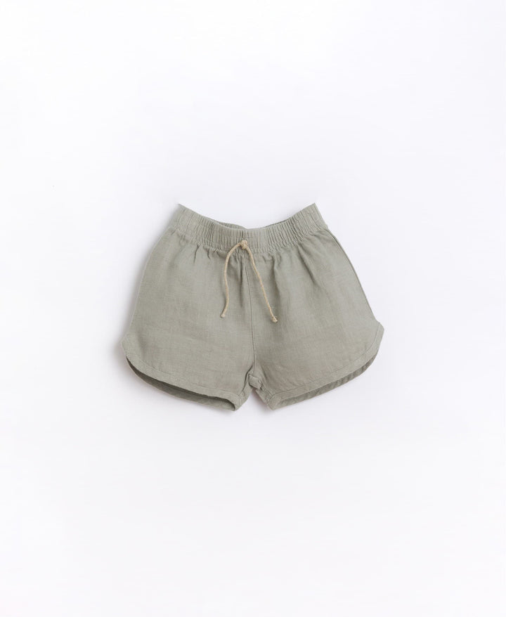 Linen shorts with decorative drawstring | Basketry-Shorts-Play Up-12 MONTHS-Stardust-Store