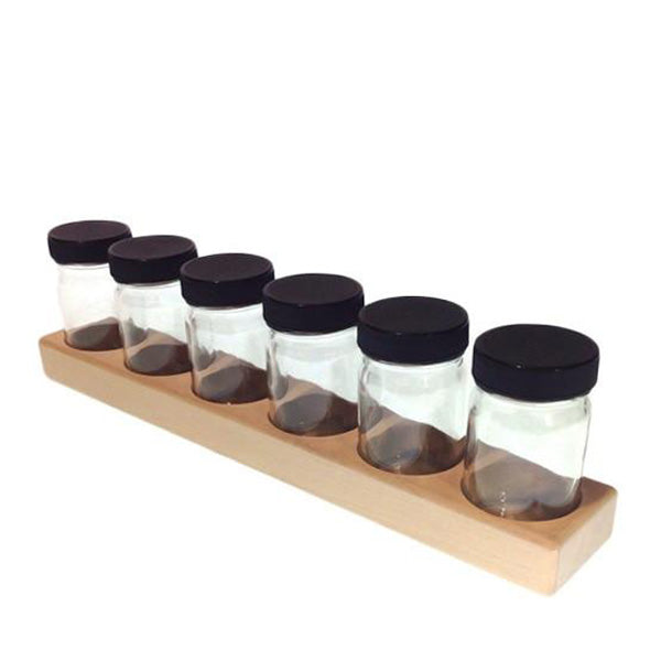 Wooden Paint Jar Holder - 6 x 100 ml-Arts & Crafts-Mercurius-Holder With 6 Glass Jars-Stardust-Store