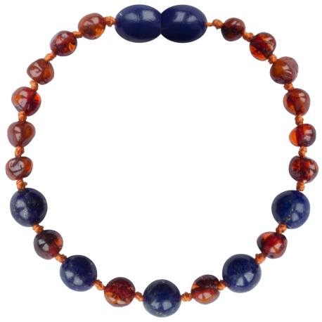 Baby & Toddler Bracelet - Amber-Bracelets-Amber-Cognac • Lapis Lazuli-Stardust-Store