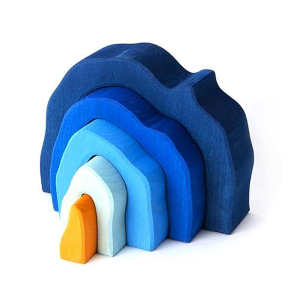 Wooden Grotto - Blue-Sorting & Stacking Toys-Glückskäfer-4038162521619-Stardust-Store