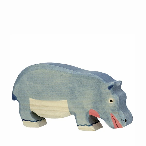 Hippopotamus Feeding-Figurines-Holztiger-4013594801614-Stardust-Store