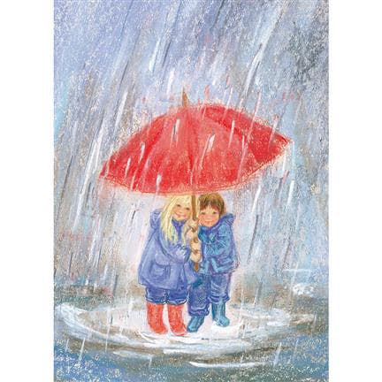 Marjan van Zeyl Umbrella - Postcard-Autumn - Winter Postcards-Marjan van Zeyl-8718185563556-Stardust-Store