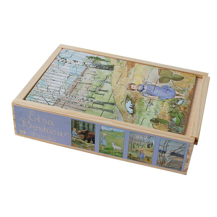 Elsa Beskow - Four Wooden Puzzles in Box-Wooden & Pegged Puzzles-Hjelms-7312880253791-Stardust-Store