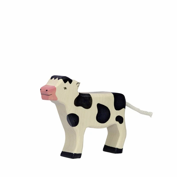 Calf Standing Black-Figurines-Holztiger-4013594800051-Stardust-Store