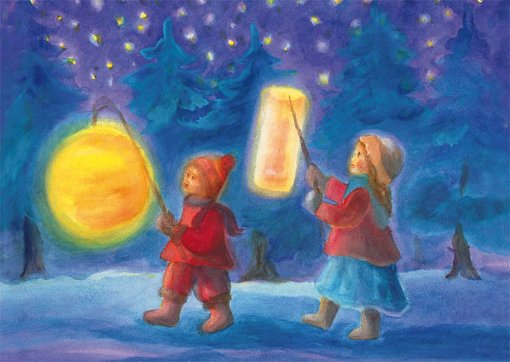 Dorothea Schmidt Lantern Parade - Postcard-Autumn - Winter Postcards-Waldorf Postcards-4251055439154-Stardust-Store