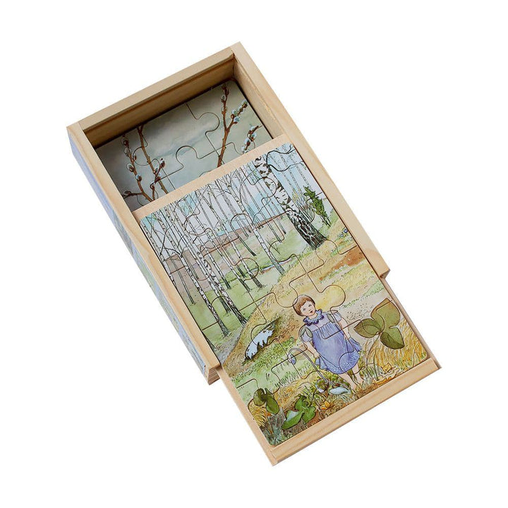 Elsa Beskow - Four Wooden Puzzles in Box-Wooden & Pegged Puzzles-Hjelms-7312880253791-Stardust-Store